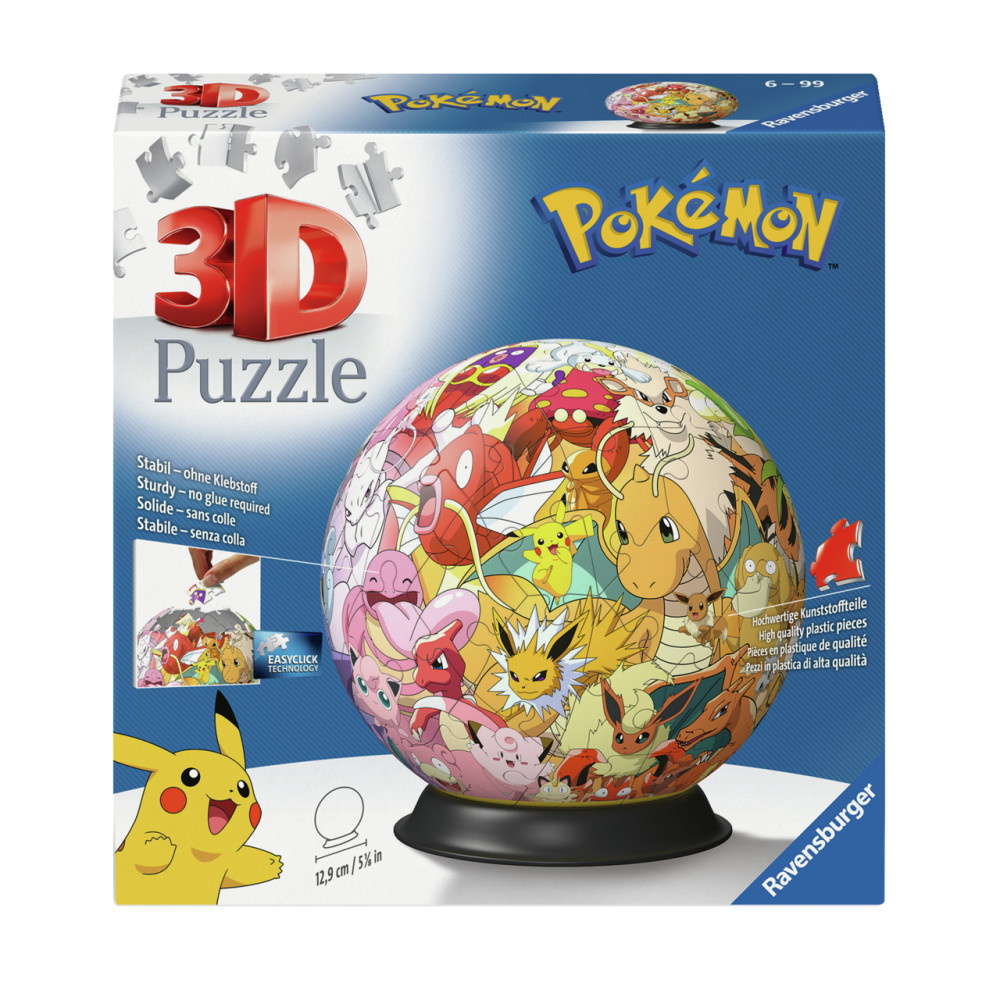 Ravensburger 3D: Pokémon Puslebold 72 Brikker