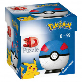 Ravensburger 3D Pokémon Pokeball Blå 55 Brikker