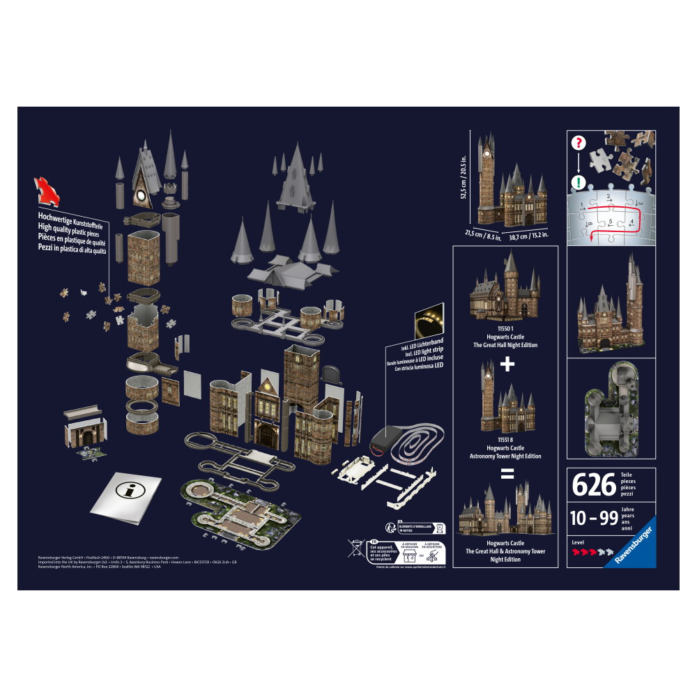 Ravensburger 3D: Hogwarts Castle Astronomy Tower 540 Brikker