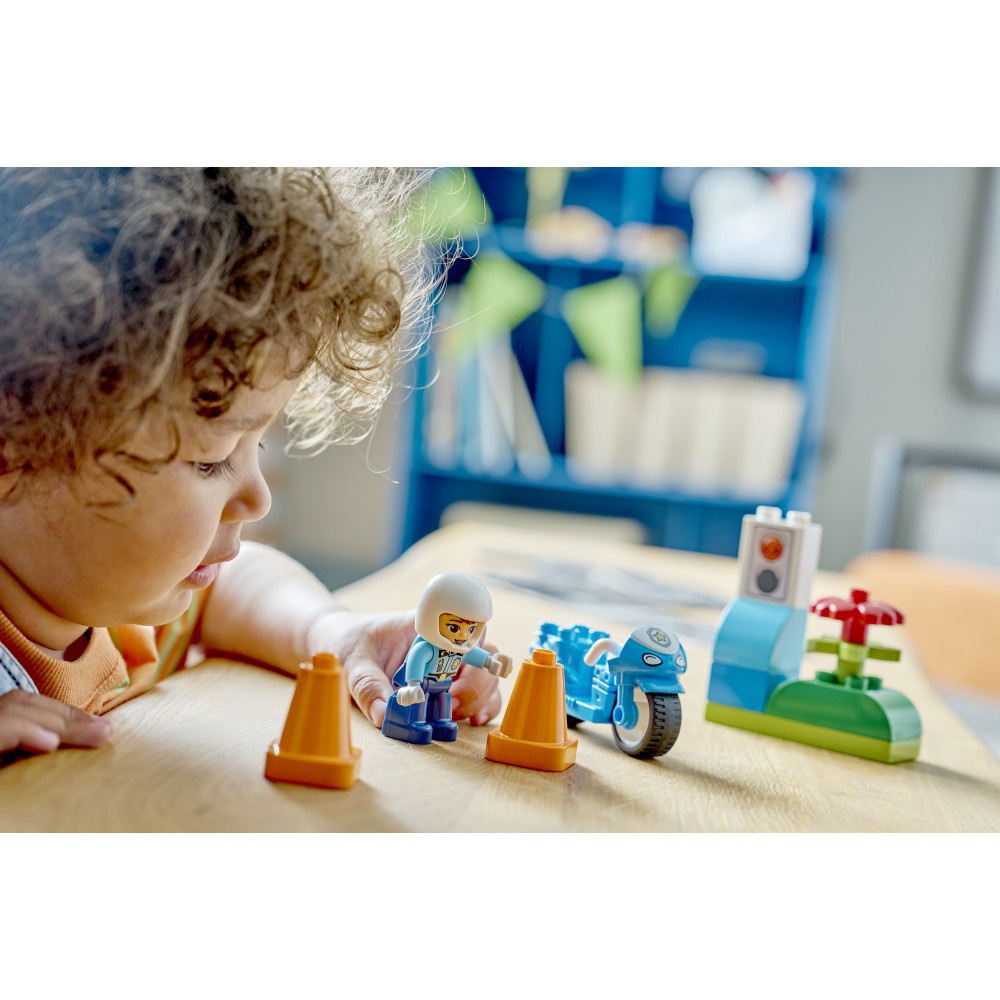 LEGO Duplo - Blå Politimotorcykel
