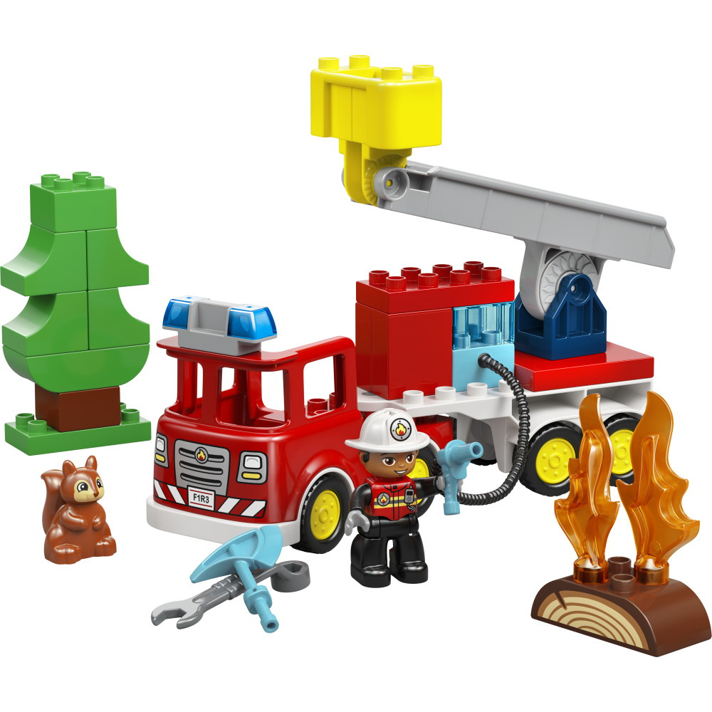 LEGO Duplo - Brandbil Med Slange Og Brandman