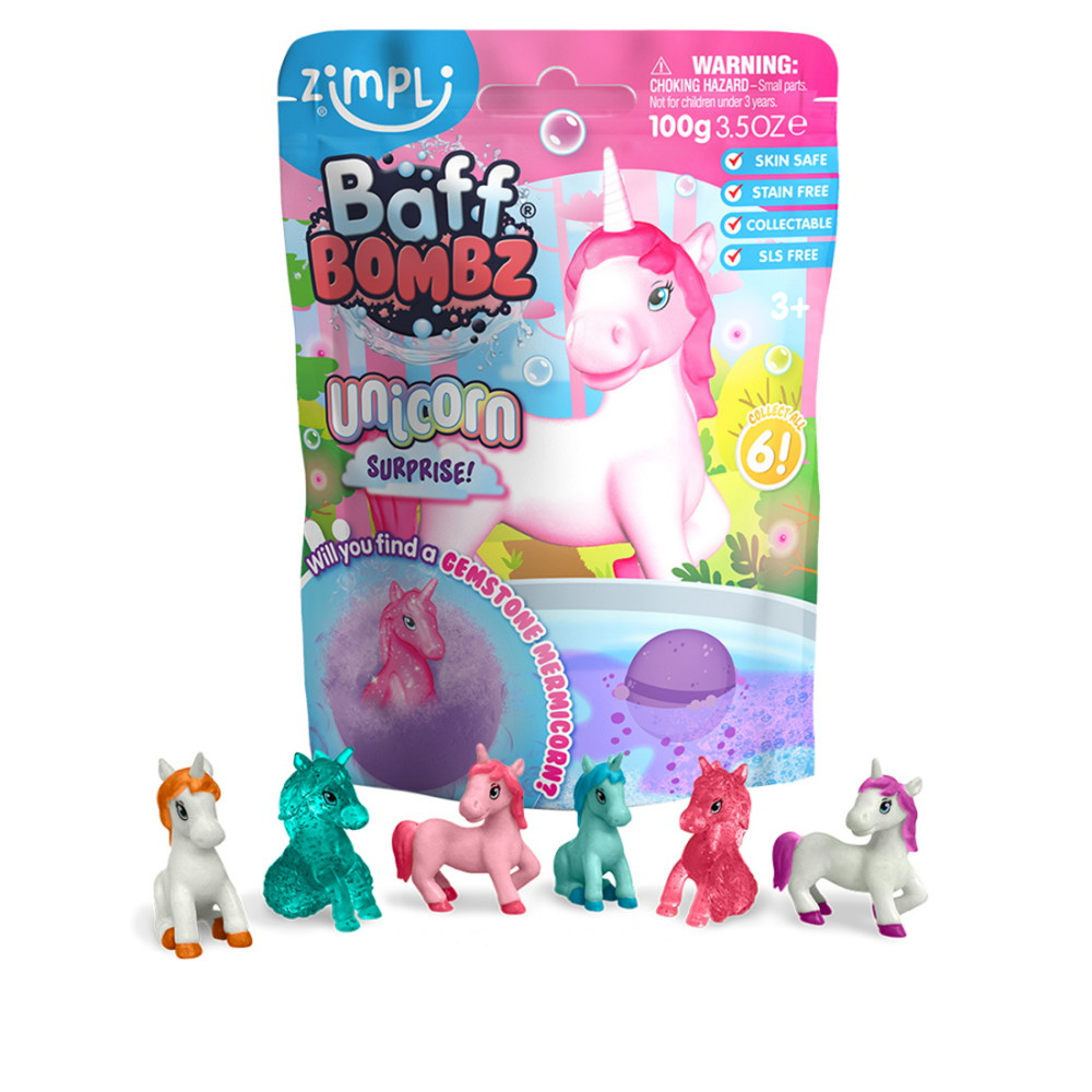 Zimpli børnebadebombe med samlerfigur, enhjørning