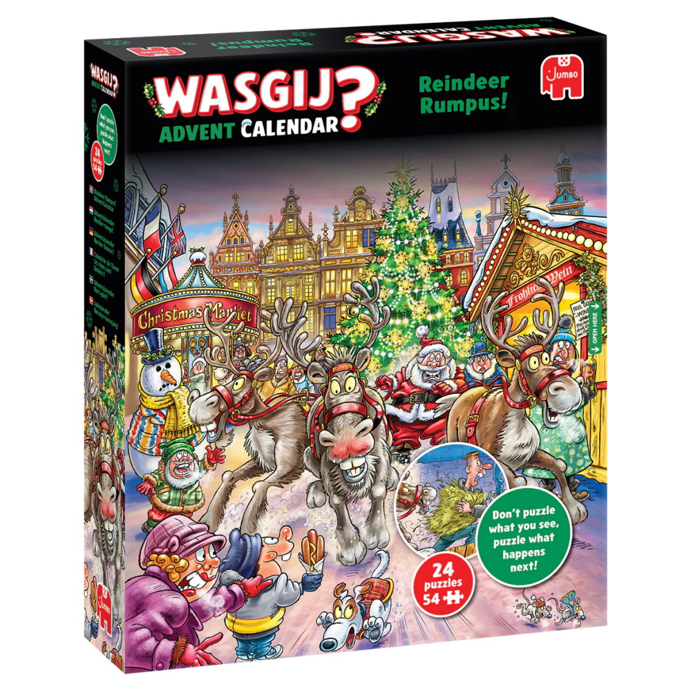 Wasgij? Adventskalender - Reindeer Rumpus! 24 x 54 Brikker