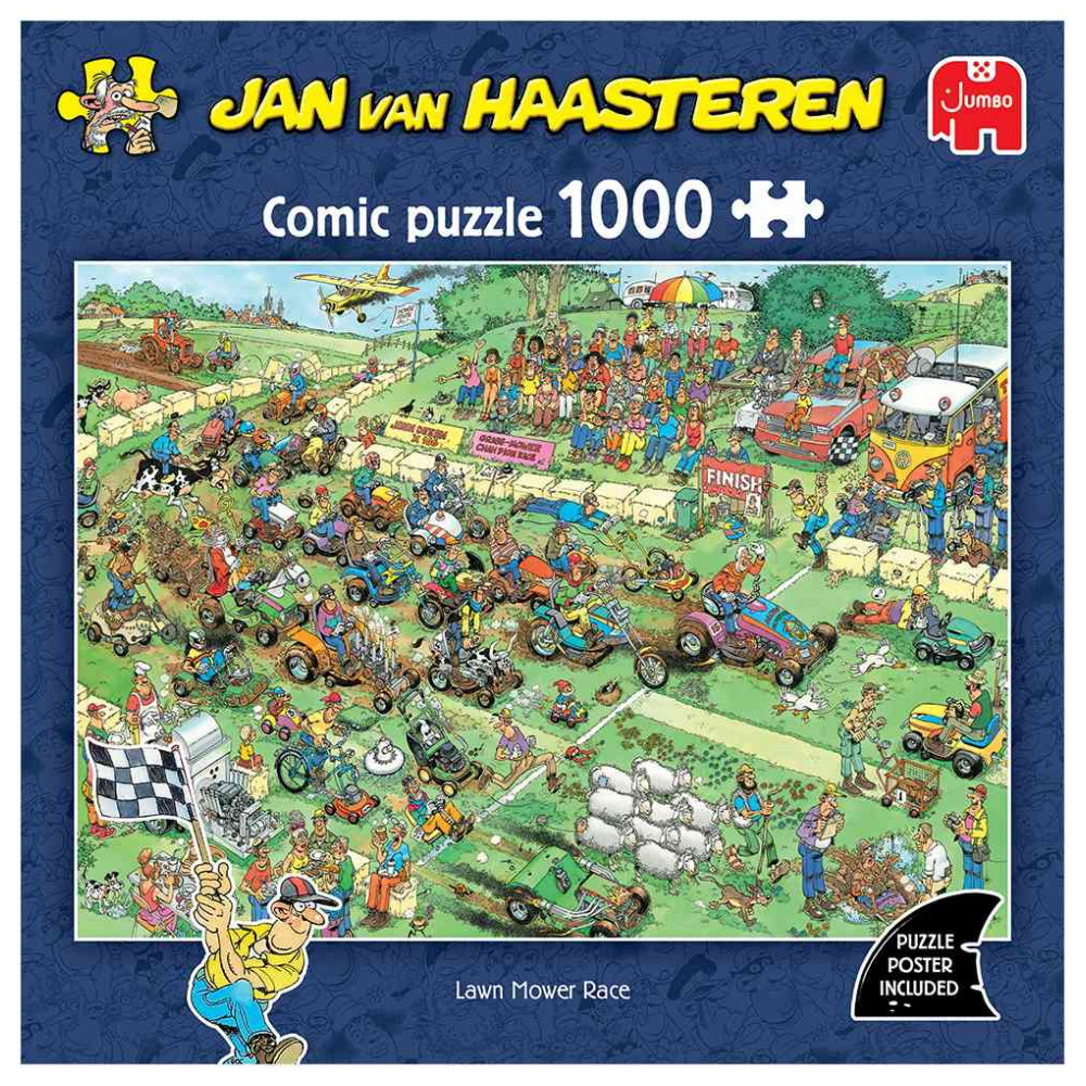 Jan van Haasteren Puslespil: Grasmaaierrace 1000 Brikker