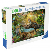 Ravensburger: Leopard Family In The Jungle - 1500 Brikker Ravensburger: Leopard Family In The Jungle - 1500 Brikker