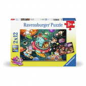 Ravensburger: Dyr i rummet 2x12 Brikker Ravensburger: Dyr i rummet 2x12 Brikker