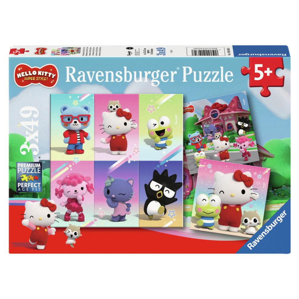 Ravensburger: Hello Kitty Super Style 3x49 Brikker