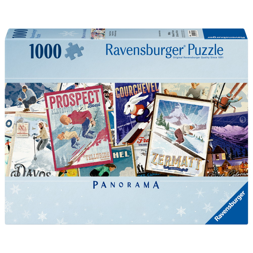 Ravensburger: Vintage Ski Posters 1000 Brikker - Panorama