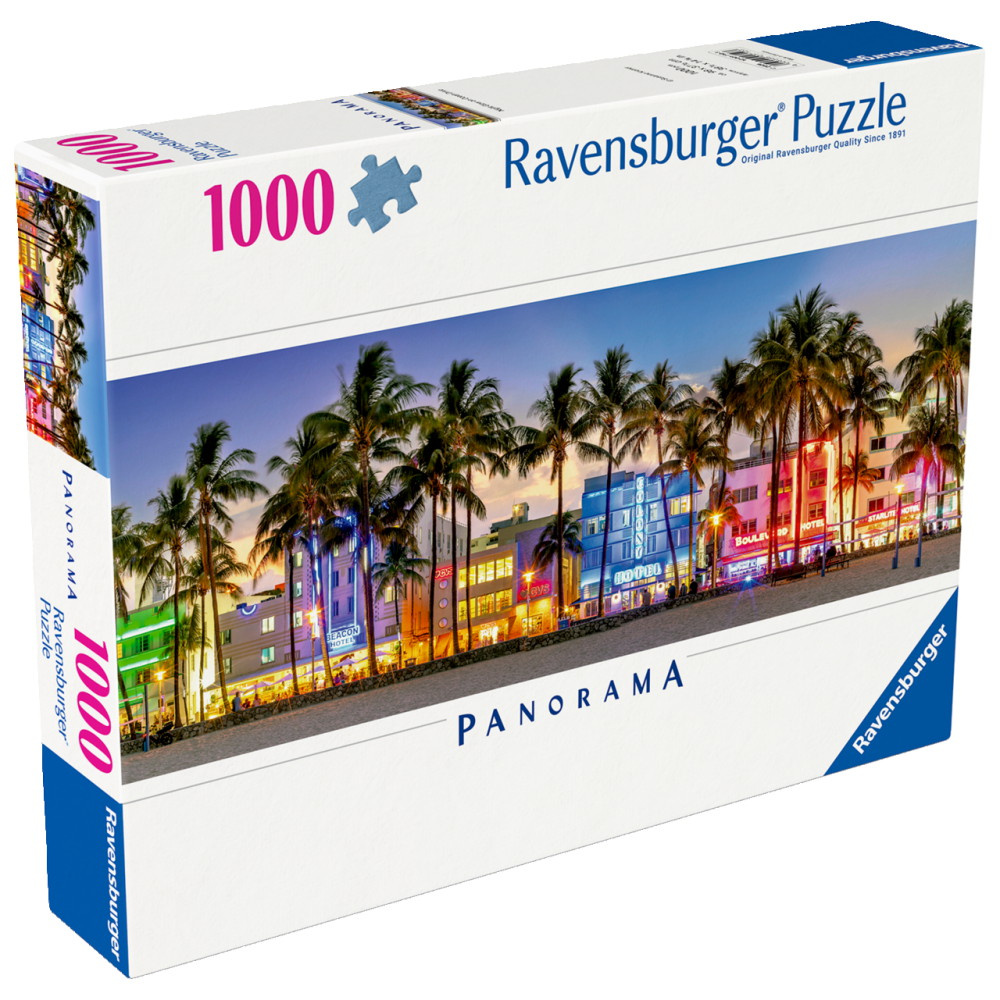 Ravensburger: Night Glow on Ocean Drive 1000 Brikker - Panorama