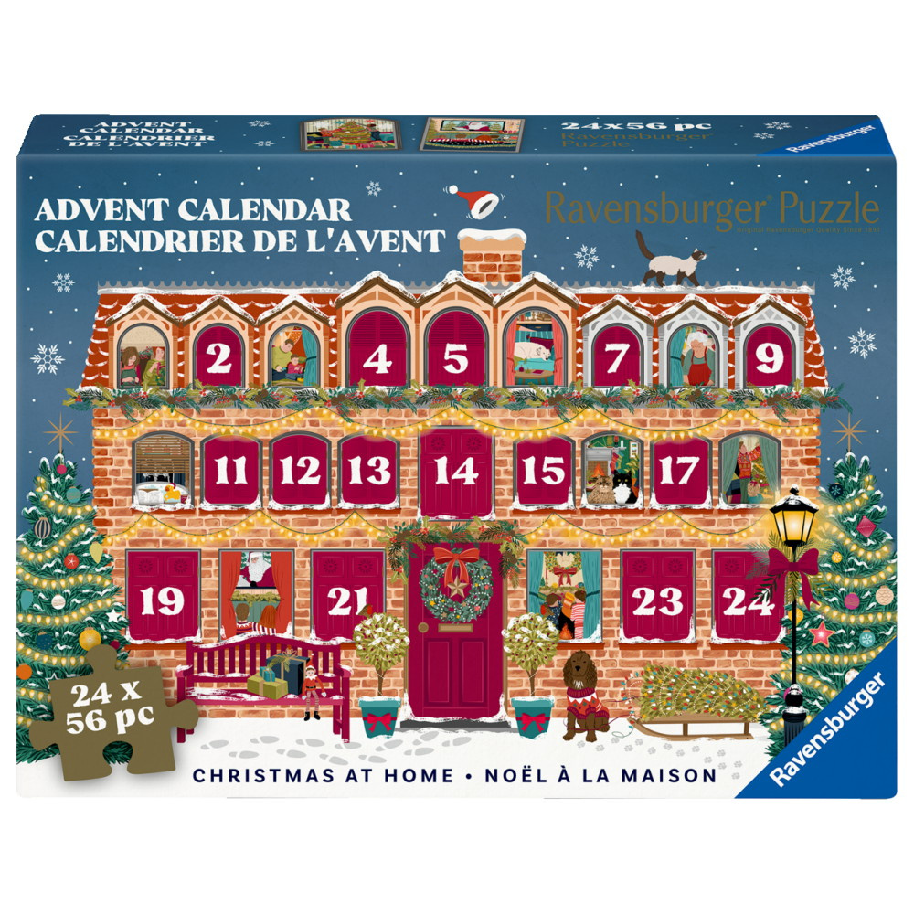 Ravensburger: Adventskalender Christmas at Home 24 x 56 Brikker