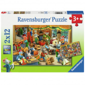 Ravensburger: Christmas Toy Factory 2x12 Brikker Ravensburger: Christmas Toy Factory 2x12 Brikker