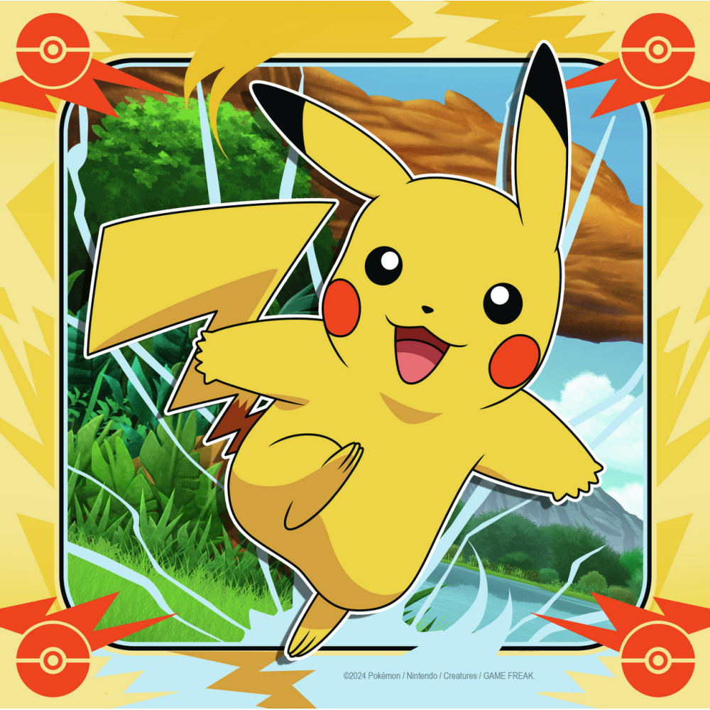Ravensburger: Pikachu, Charizard and Eevee! 3x49 Brikker