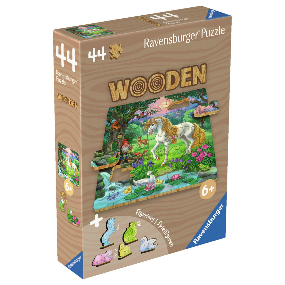 Ravensburger Wooden - Unicorn 44 Brikker