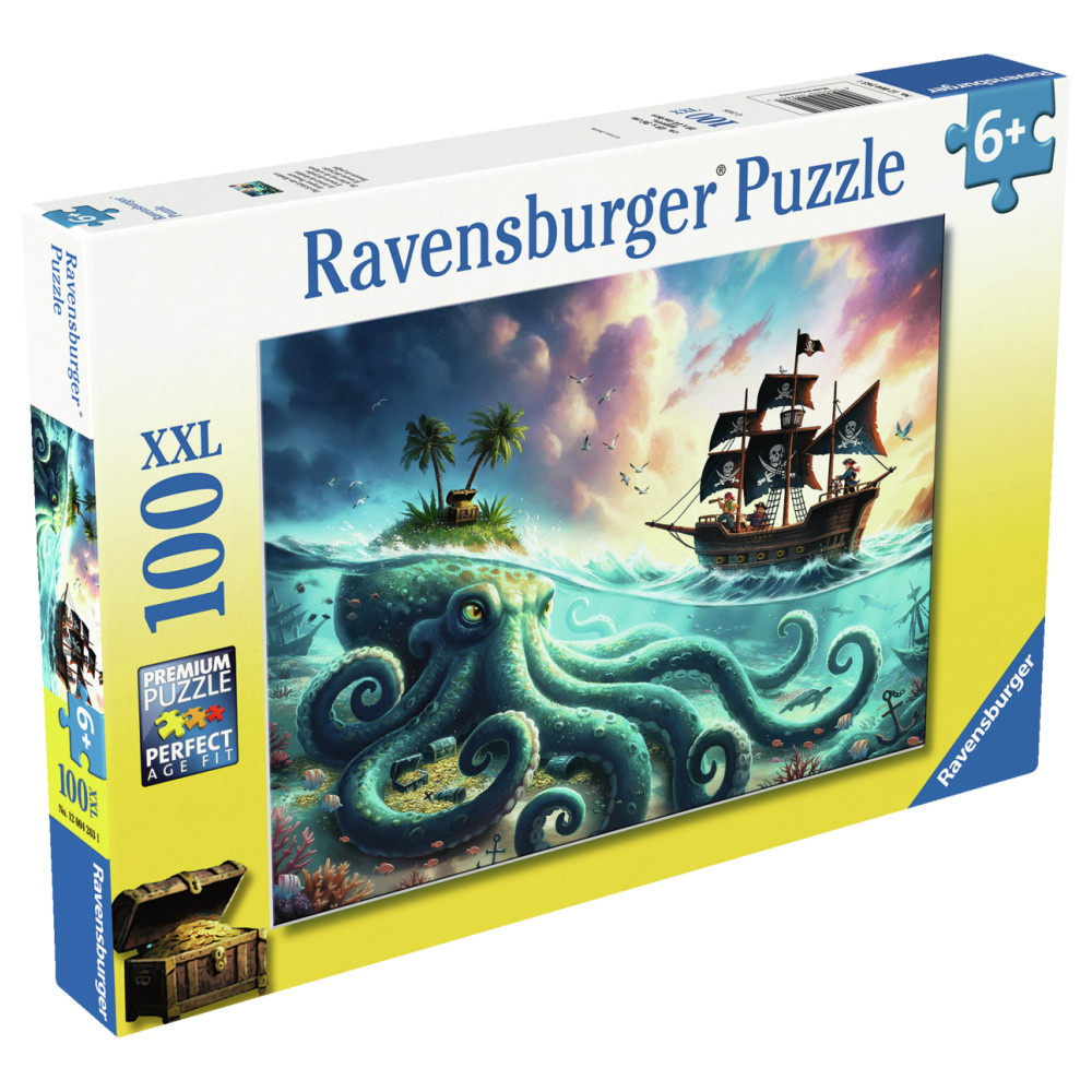 Ravensburger: Octopus Treasure 100 XXL Brikker