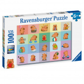 Ravensburger: Cute Capybaras 100 XXL Brikker Ravensburger: Cute Capybaras 100 XXL Brikker