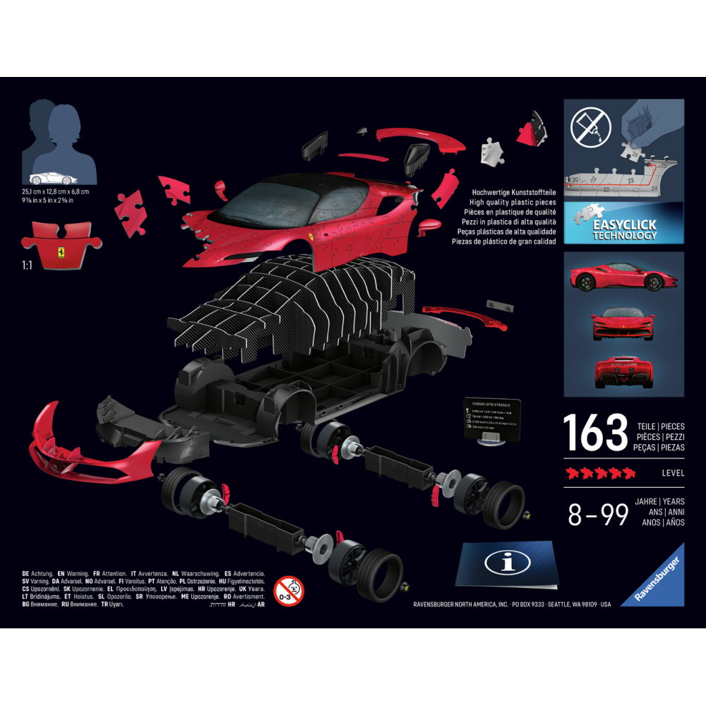 Ravensburger 3D: Iconics Ferrari SF 90 Stradale 108 Brikker