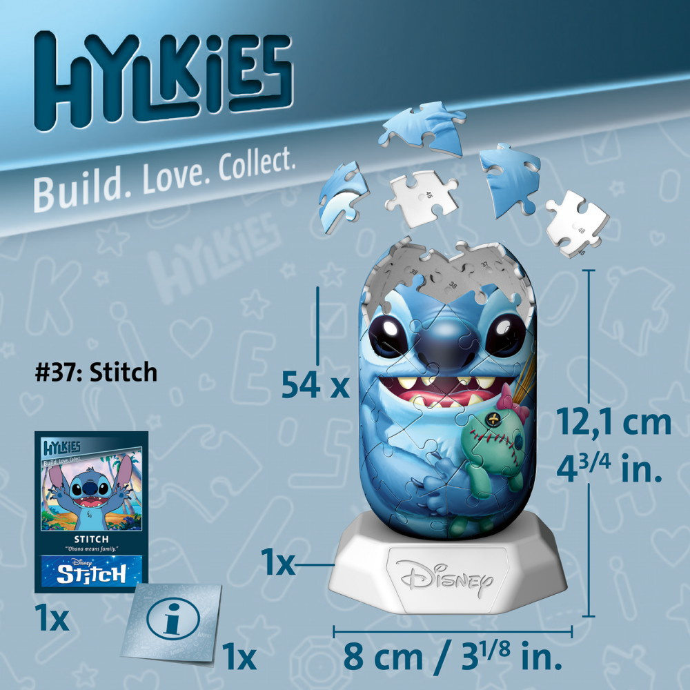 Ravensburger 3D: Hylkies Stitch 54 Brikker