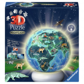 Ravensburger 3D - Jordglob Med Natlampe 73 brikker Ravensburger 3D - Jordglob Med Natlampe 73 brikker