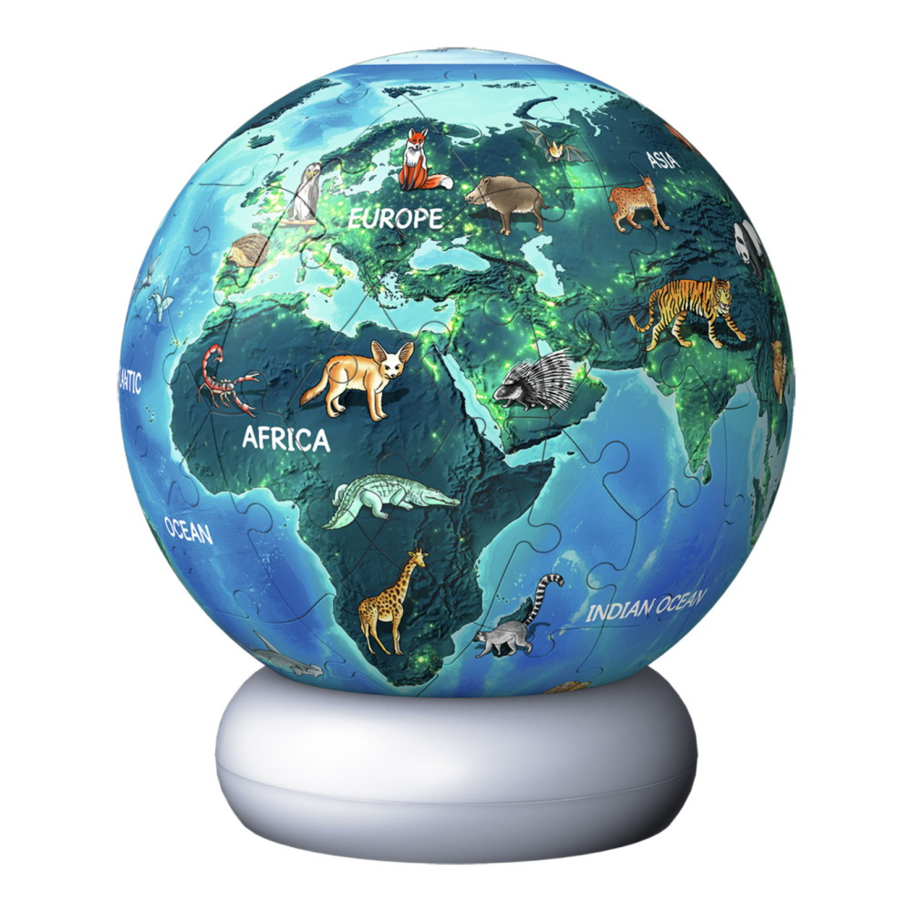 Ravensburger 3D - Jordglob Med Natlampe 73 brikker