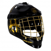 Unihoc Shield Målmandshjelm - sort/guld Unihoc Shield Målmandshjelm - sort/guld