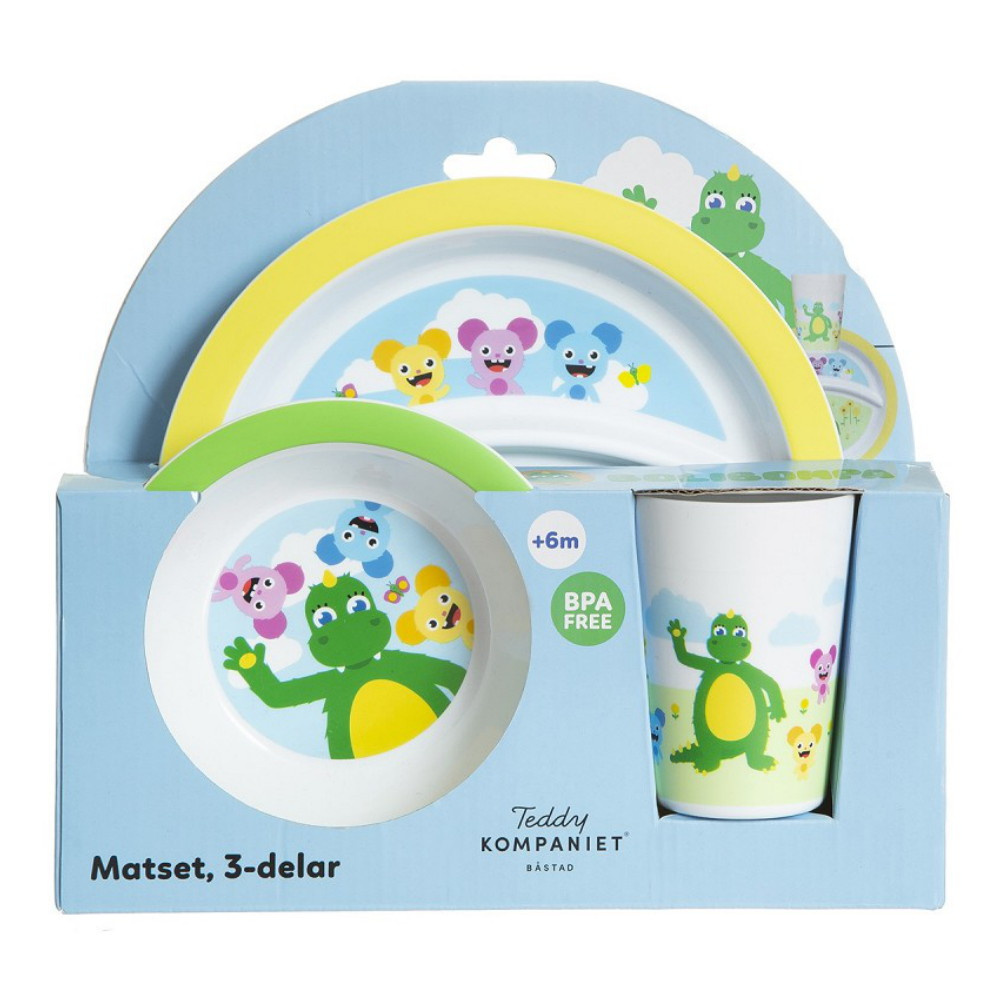 Teddykompaniet - Bolibompa- Måltidssæt, 3 dele