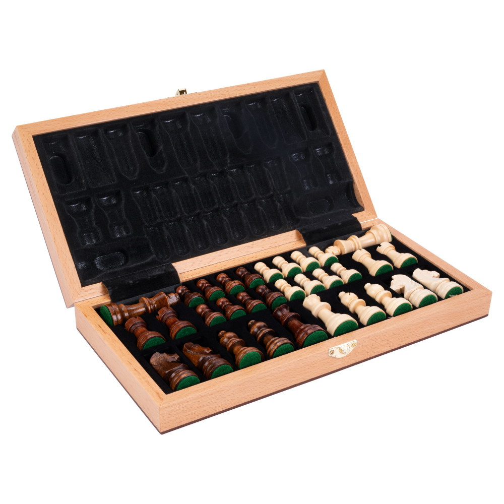 Chess Set Beech with walnut (33mm)