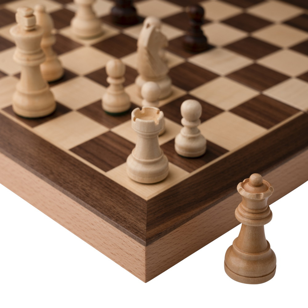 Chess Set Beech with walnut (33mm)