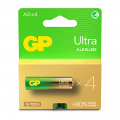 GP Ultra Alkaline AA-battery, 15AU/LR6, 4-pc