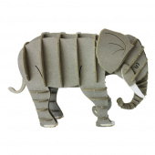3D papirpuslespil, elefant, grå