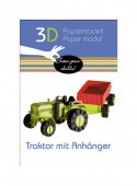3D papir puslespil, Traktor med trailer