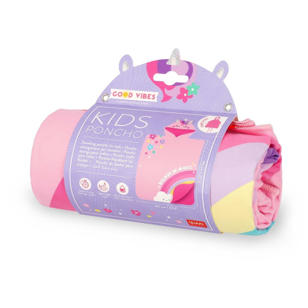 Håndklædeponcho til børn, enhjørning