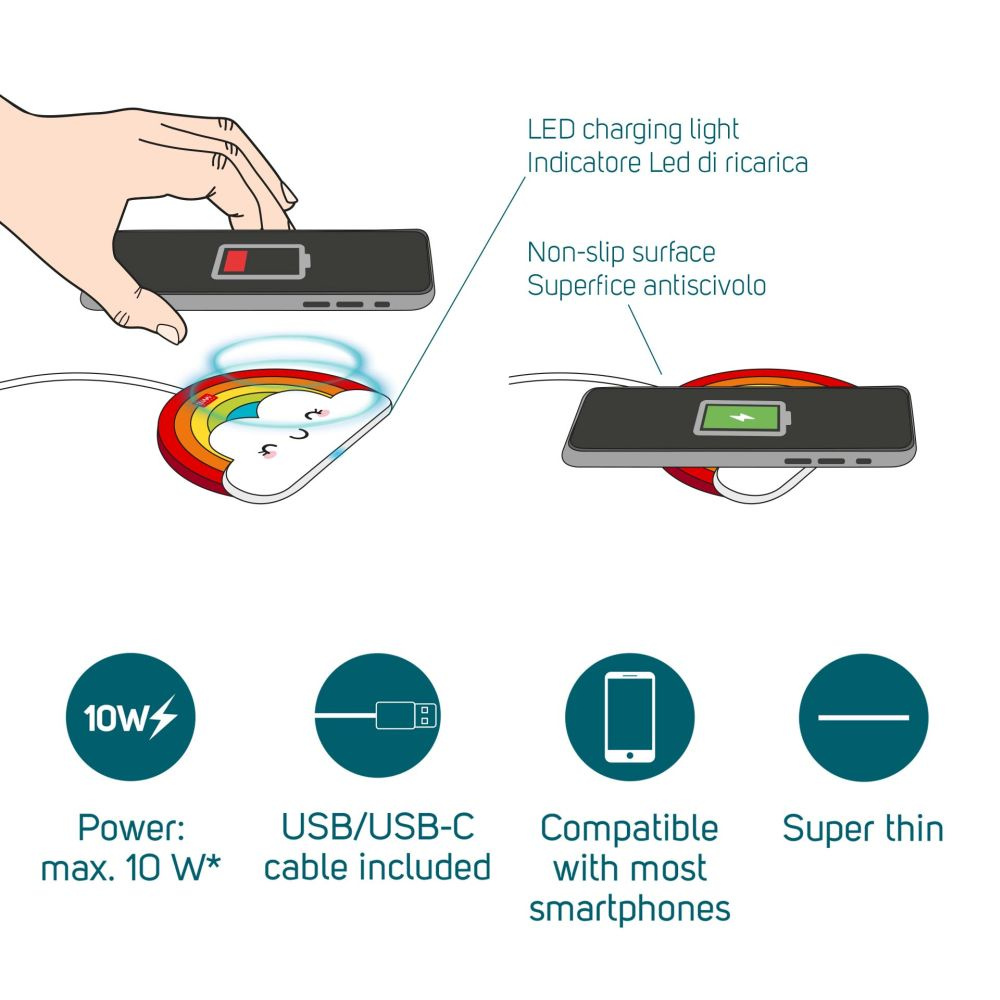 Superfast, Wireless Charger - Rainbow