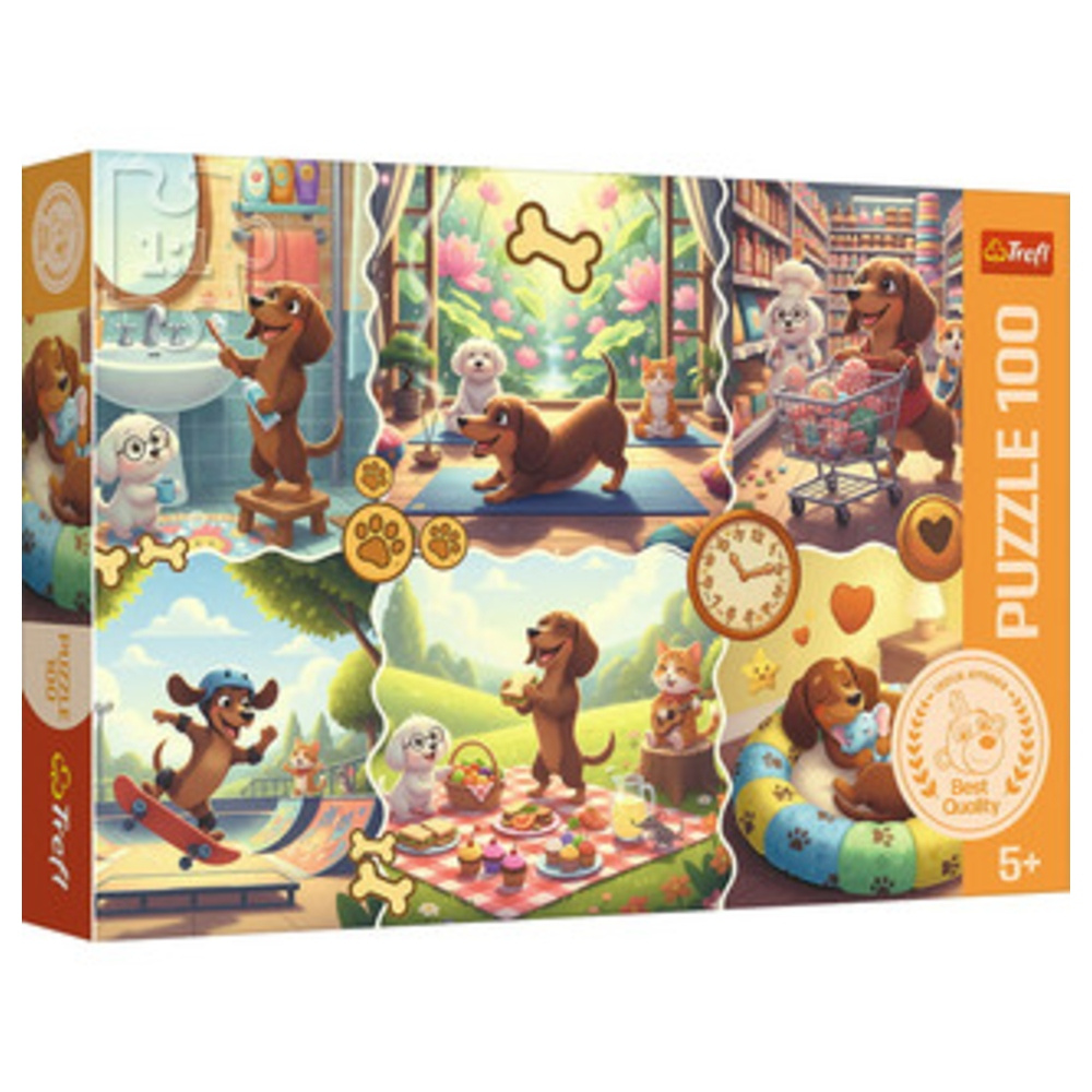 Trefl Puslespil: The Long Day of Daschshund 100Pcs