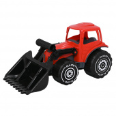 Plasto Traktor med frontlæsser - Rød/Sort