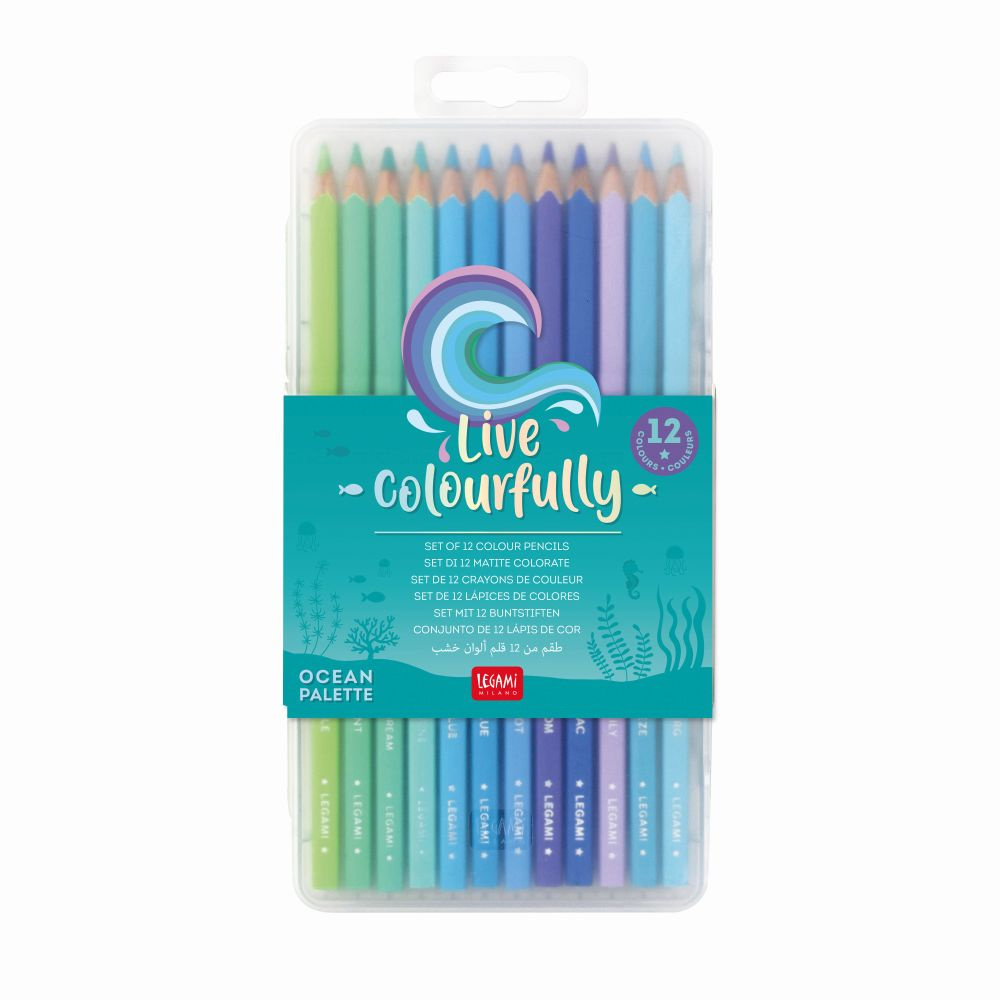 Colour pencil set Live Colourfully - Cyan