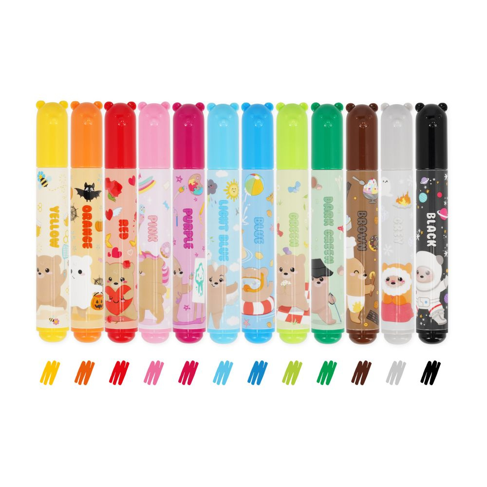 Teddy Friends markers 12 pc