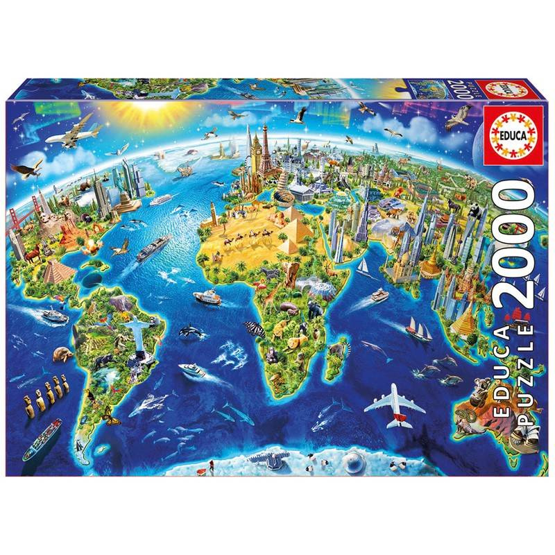 Educa: World Landmarks Globe 2000 brikker