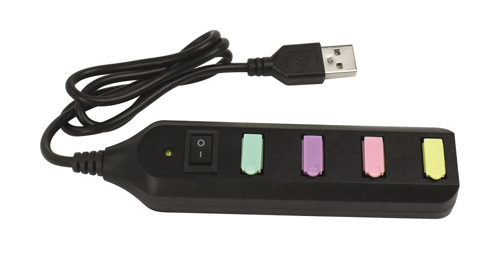 Mini USB Hub 4 kontakter sort