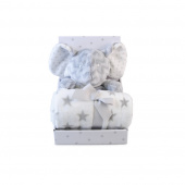 Fleece tæppe og elefant Fleece tæppe og elefant