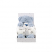 Fleecetæppe og tøjdyr Blue Teddy Fleecetæppe og tøjdyr Blue Teddy