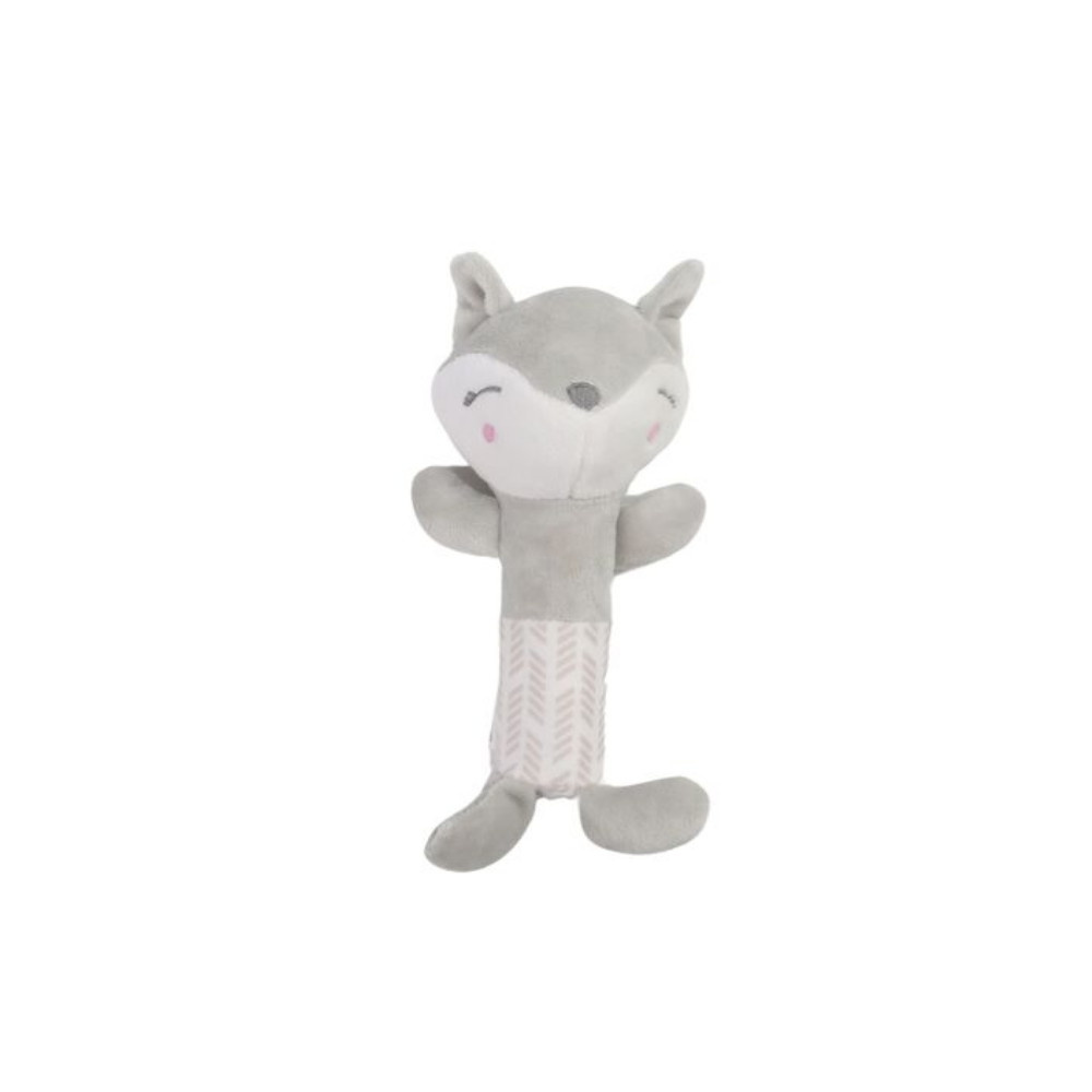 Fleece tæppe og udstoppede dyregavesæt Grå ræv