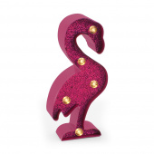 Minilampe, Flamingo med glitter