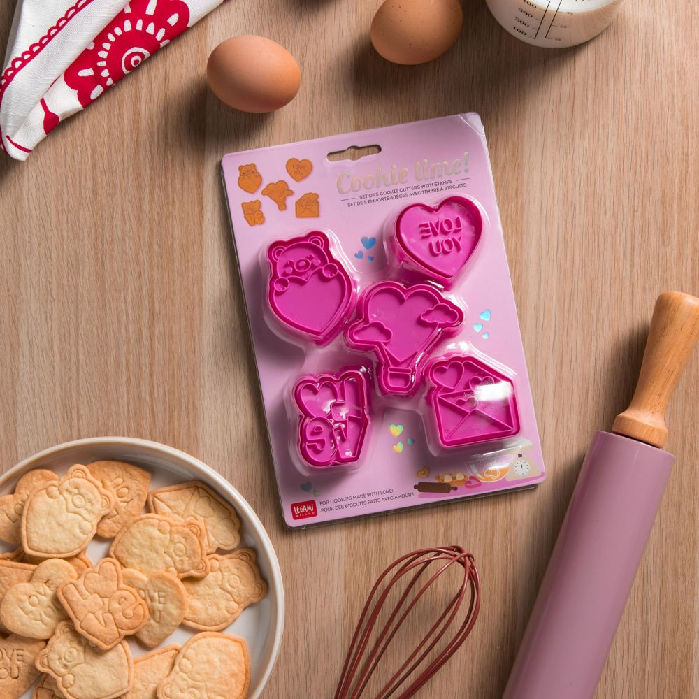 Cookie cutters with stamps, Love