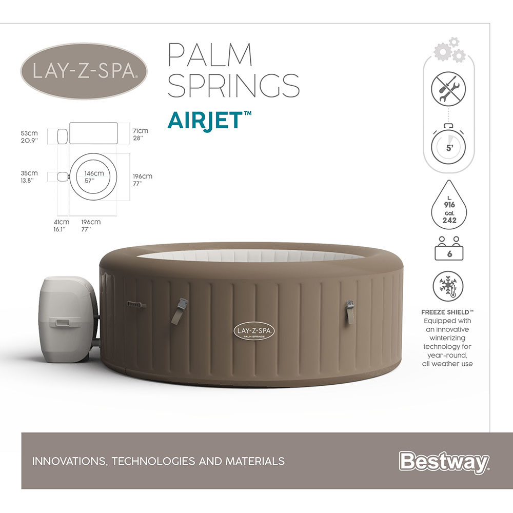Lay-Z Spa - Palm Springs 4-6 Ppl
