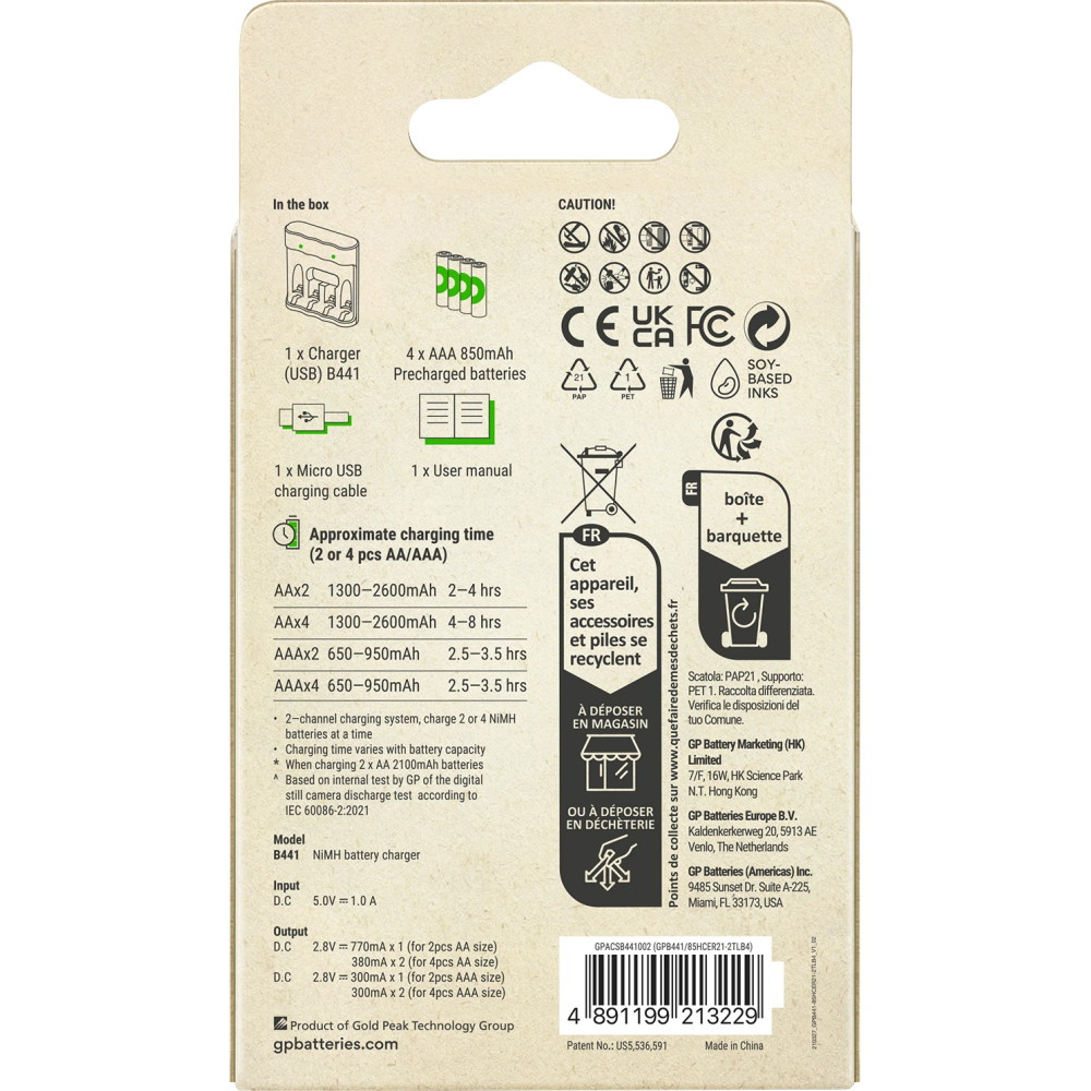 GP Recyko Everyday Batterioplader Med Batterier