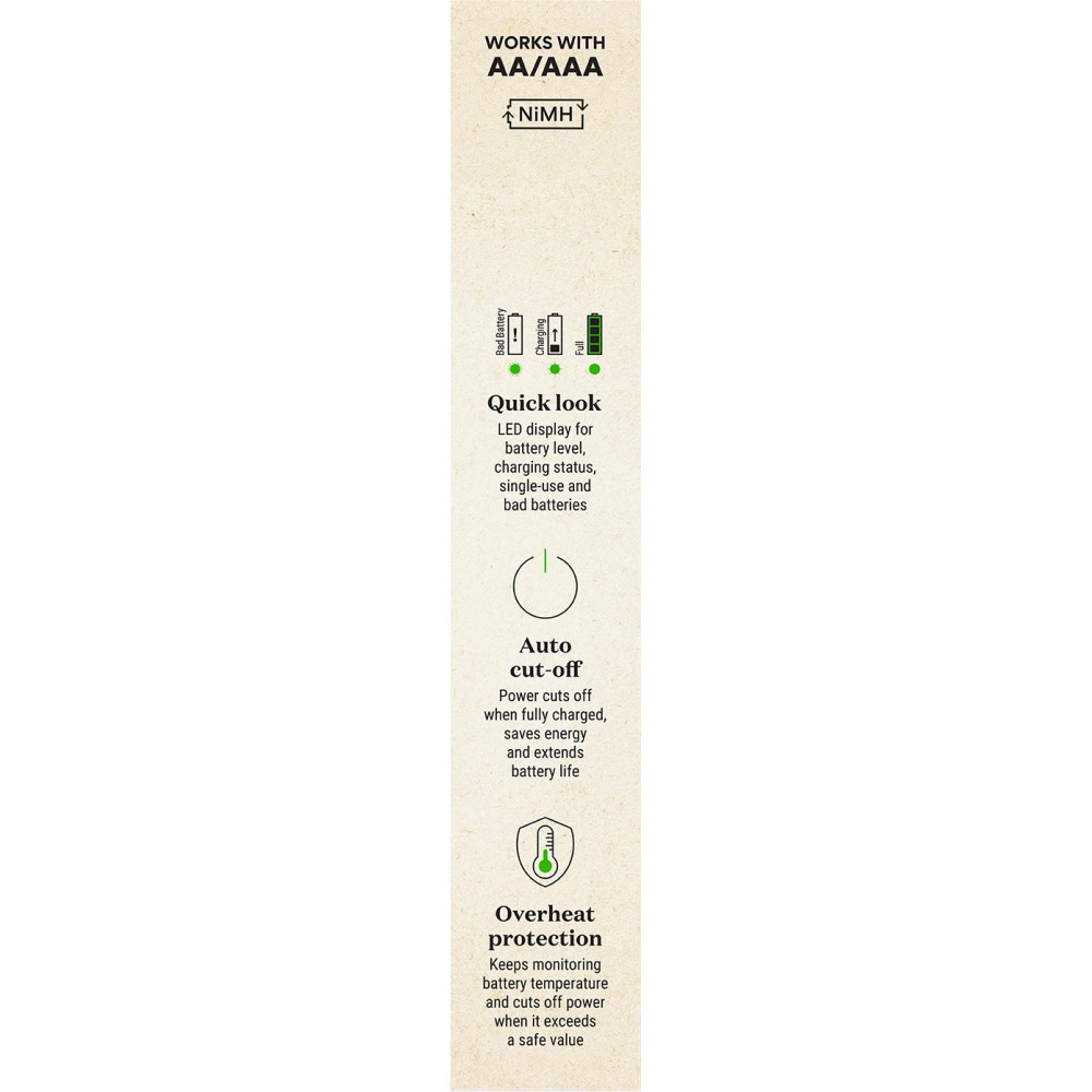 GP Recyko Econ Batterioplader inkl. 4xAA 2100mAh + 4xAAA 850mAh