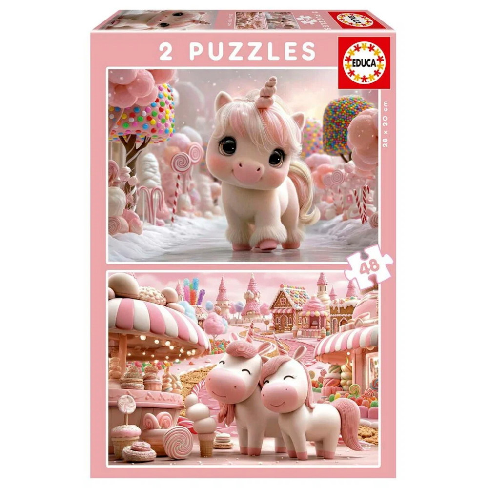 Educa Puzzle: Sweet Unicorns 2x48