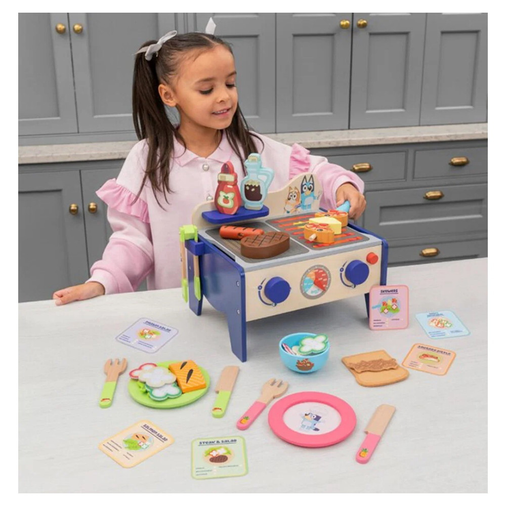 Bluey BBQ & Salad Set i træ