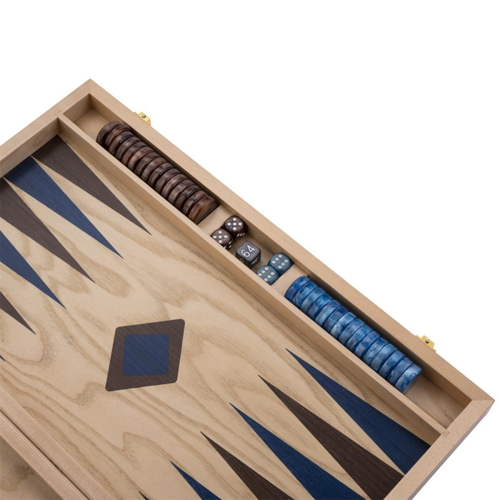 Engelhart Backgammon Mellem Blå & Brun