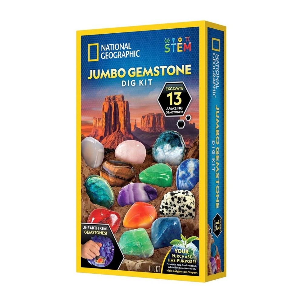 National Geographic Udgravningssæt Jumbo 13 ædelstene
